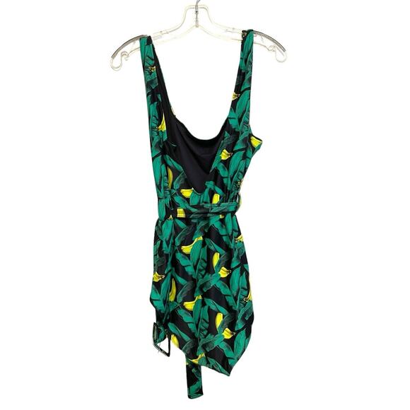 Ganni One-Piece Belted Swimsuit Size 48 EU/XXL Banana Tree Black Recycled NWT - Picture 4 of 10